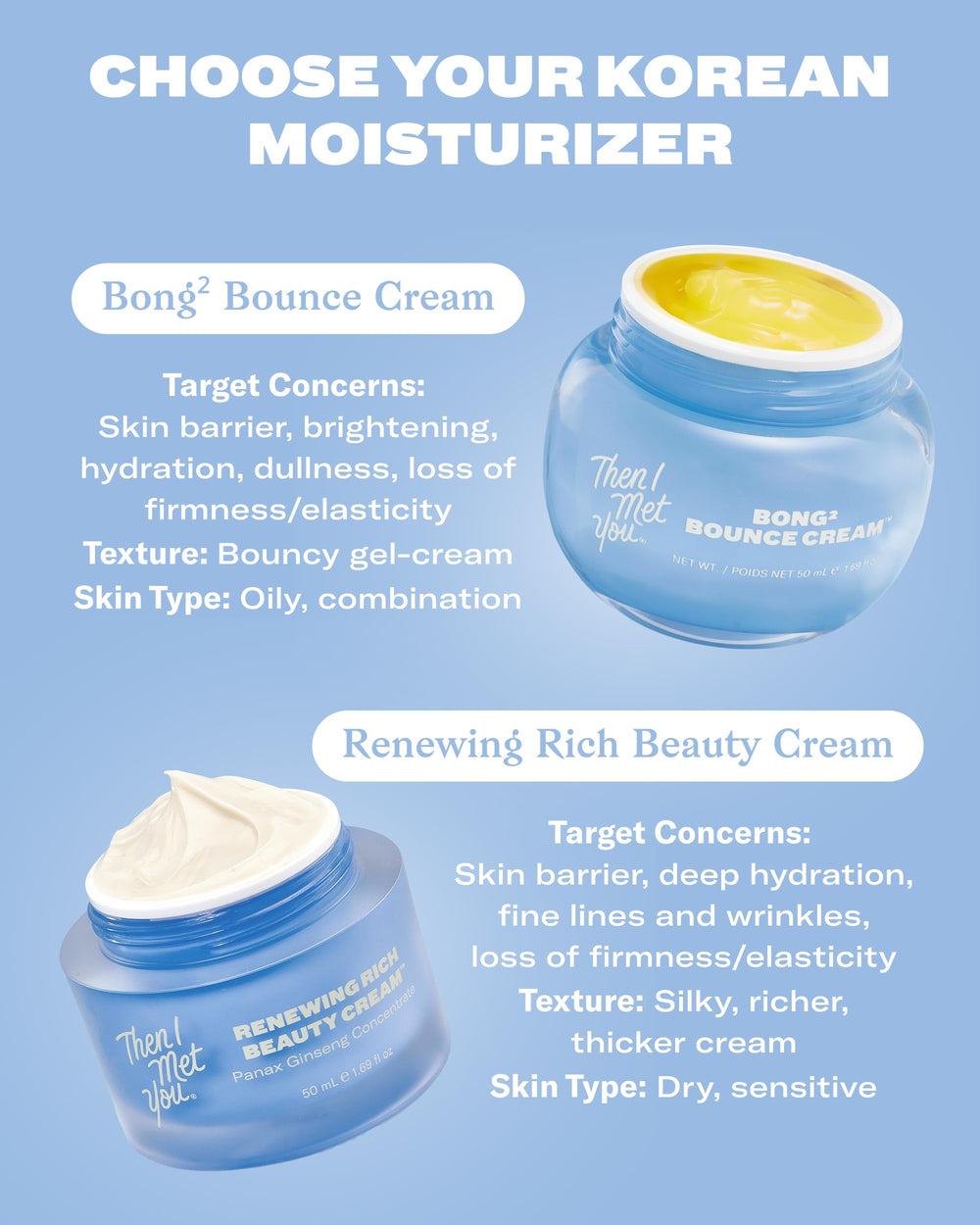 Then I Met You Bong² Bounce Cream nourishes with honey, seaberry, and squalane for resilience.