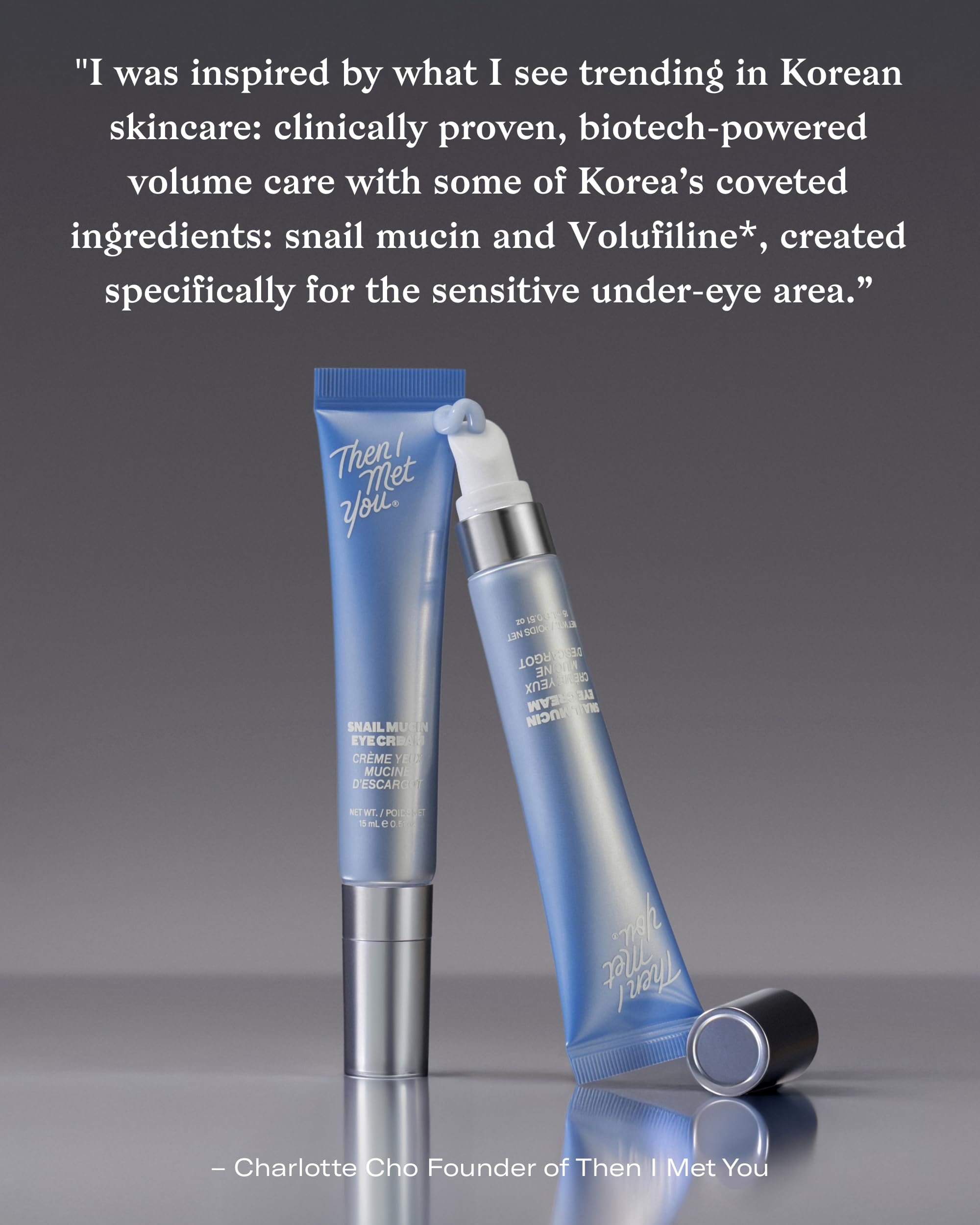 Then I Met You snail mucin eye cream in morning routine for refreshed eyes.