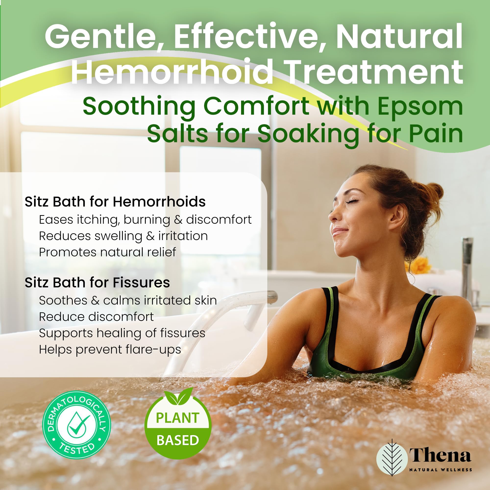 THENA Organic sitz bath soaks dissolving in warm water for gentle soothing