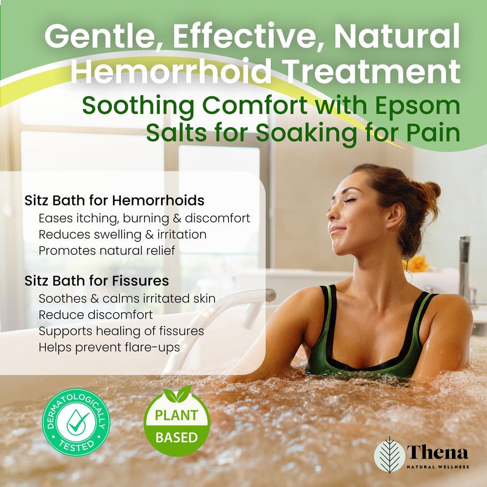 THENA Organic sitz bath soaks dissolving in warm water for gentle soothing