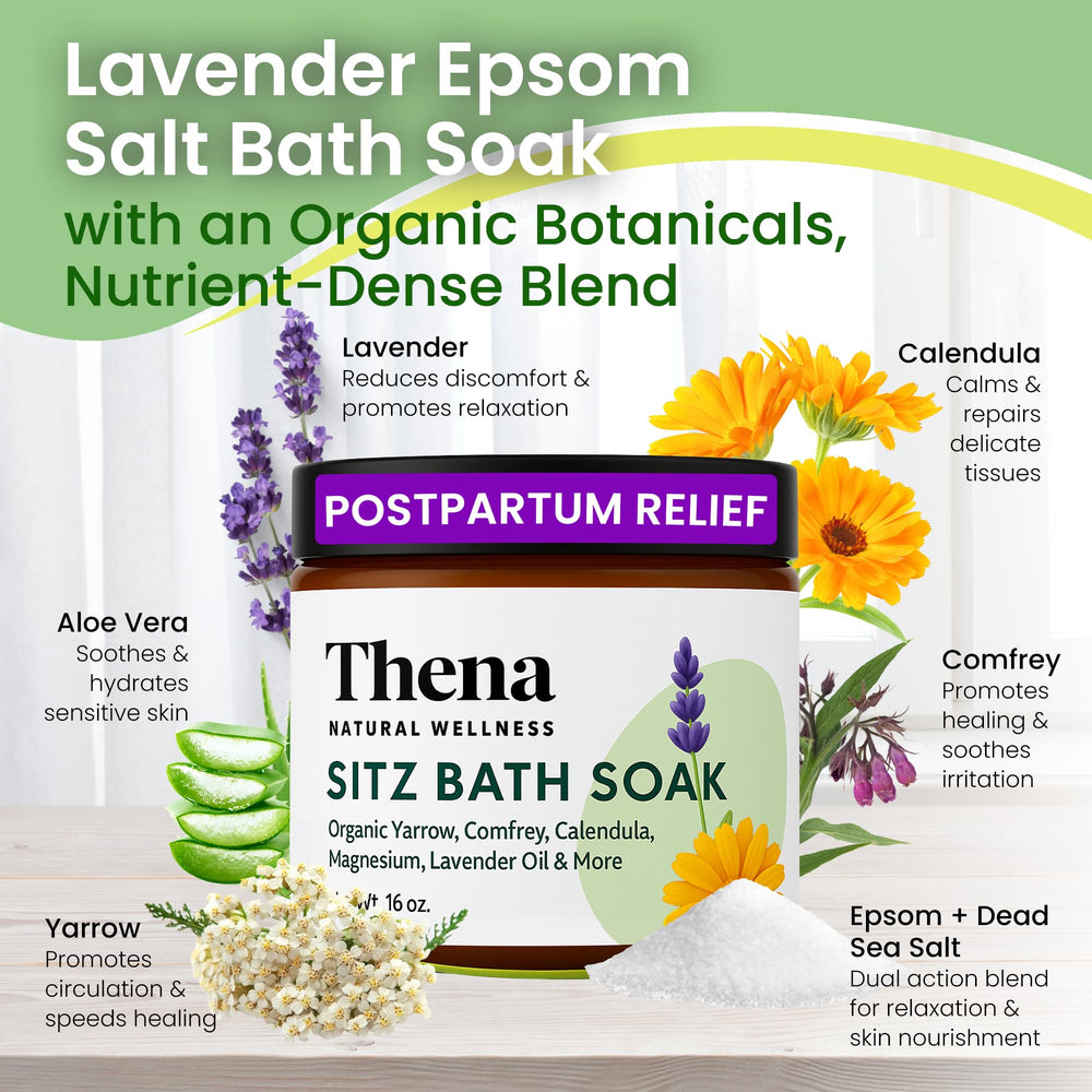THENA Postpartum care product for a soothing sitz bath routine at home