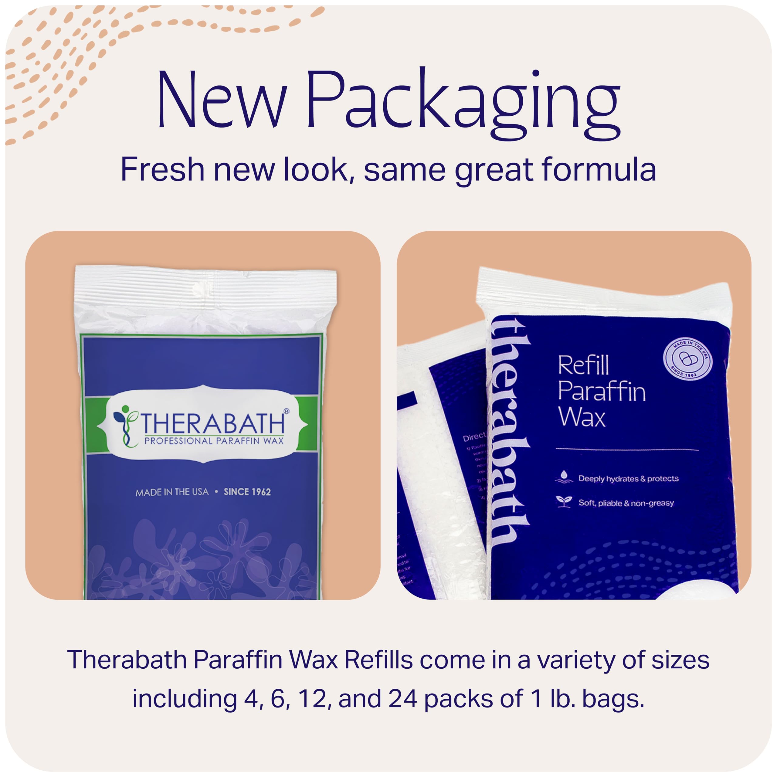 Therabath soft pliable wax for easy application and less mess