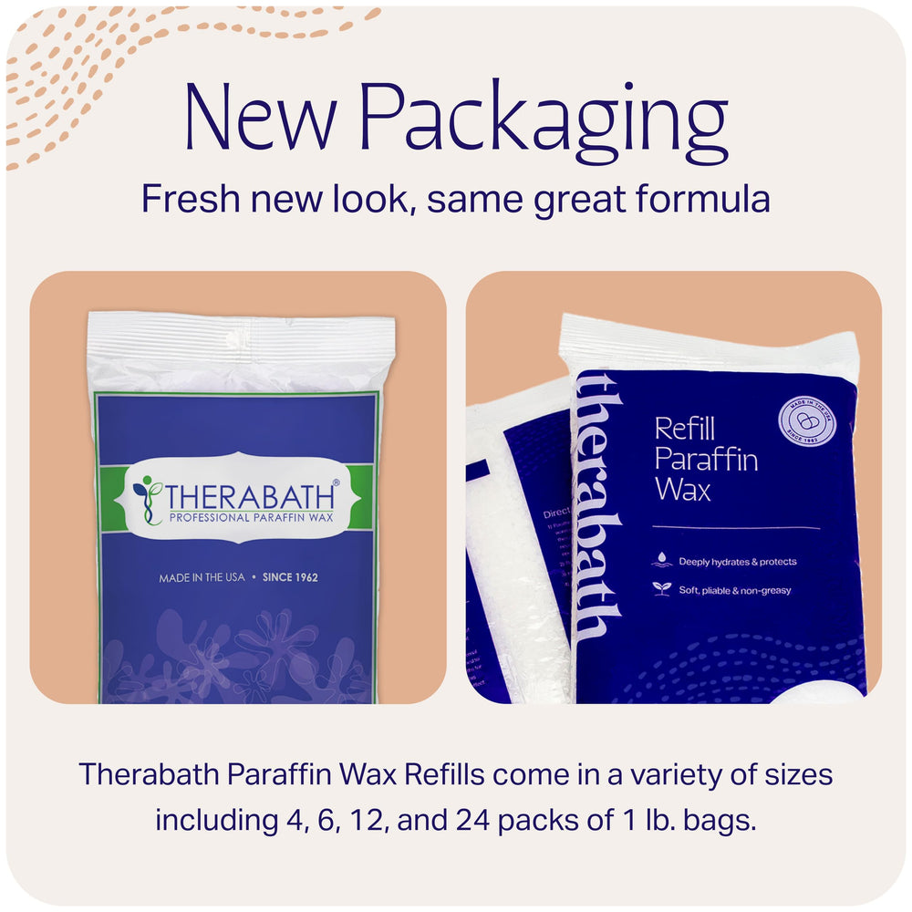 Therabath soft pliable wax for easy application and less mess