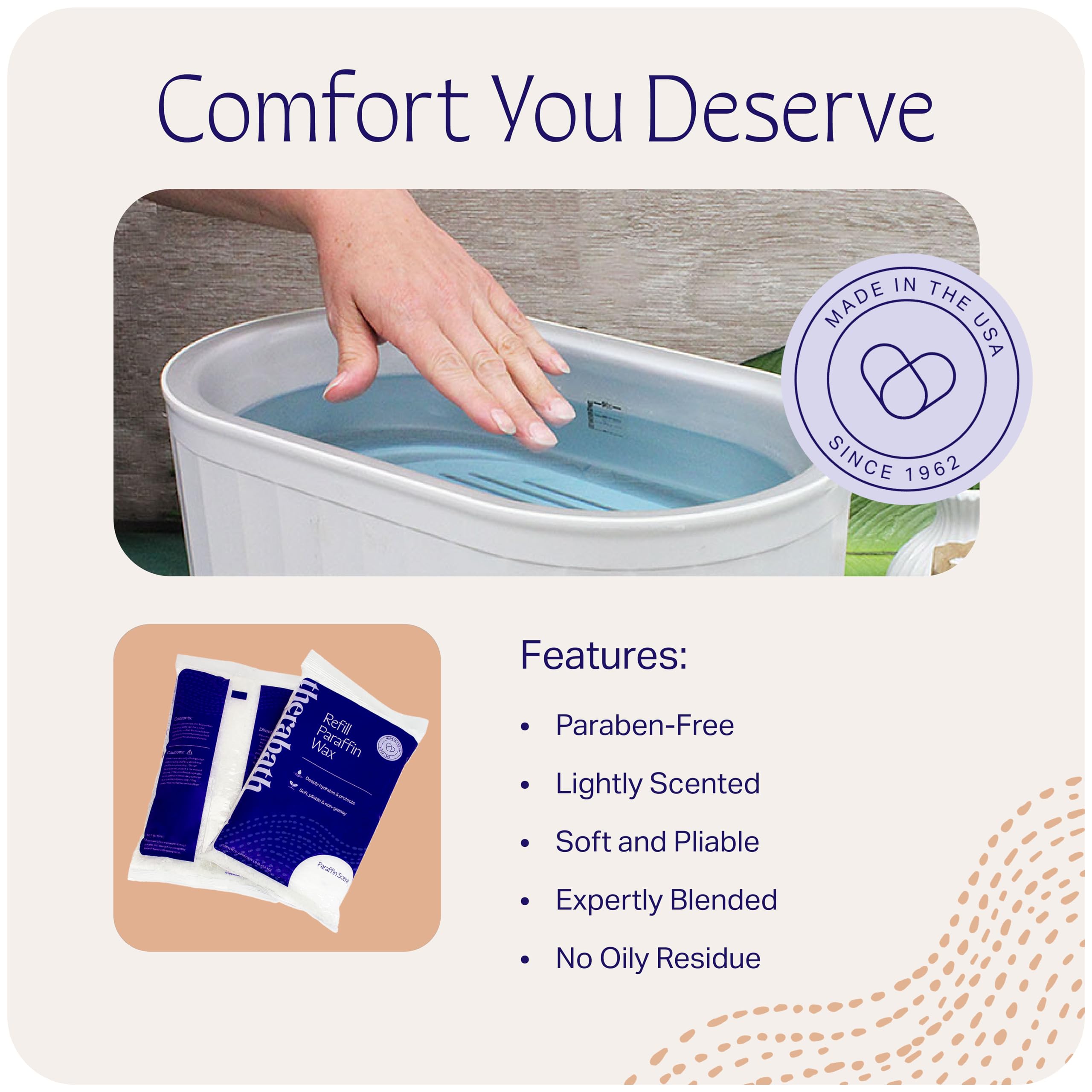 Therabath USA-made paraffin wax blend for reliable home therapy