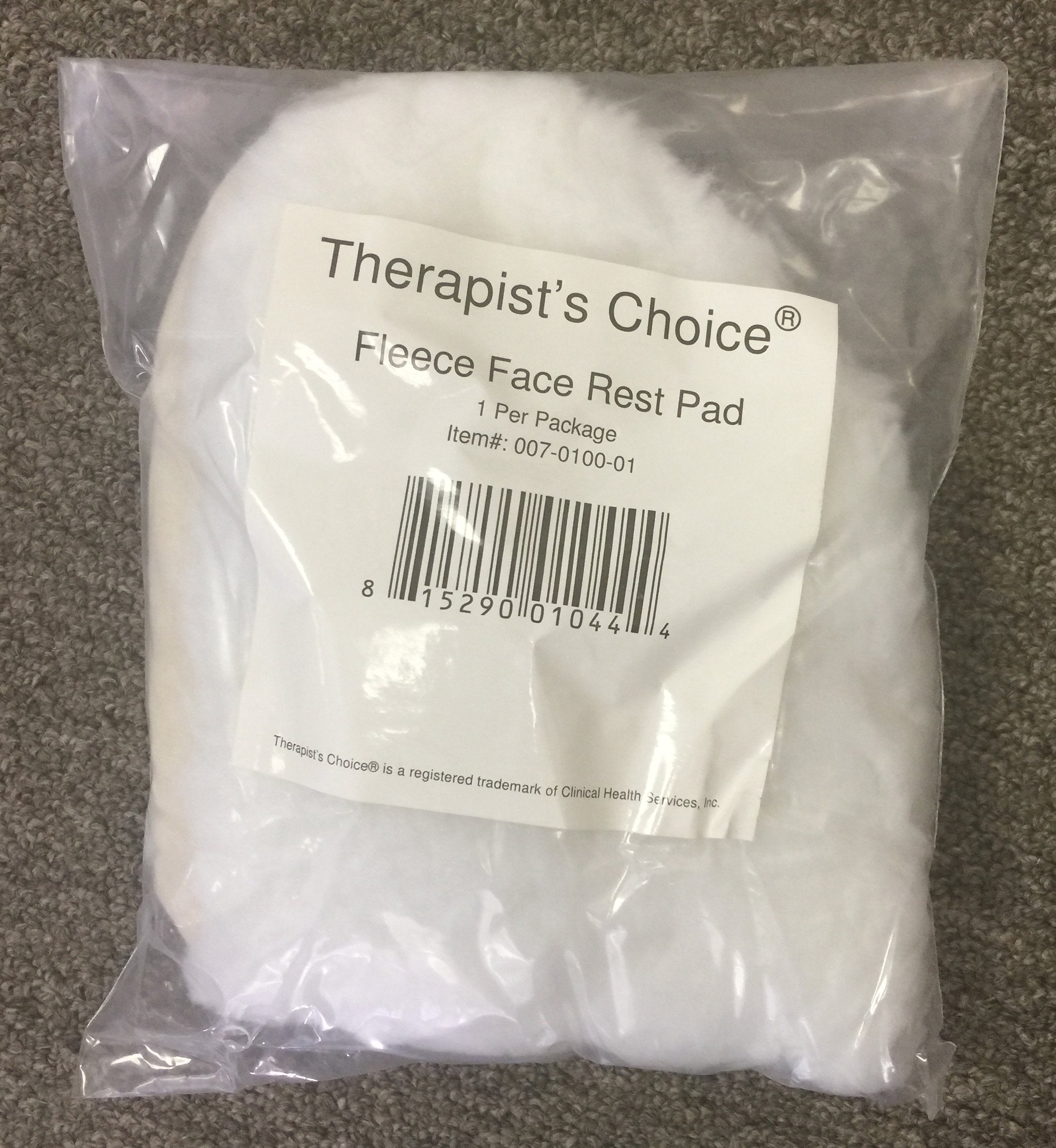 Therapist's Choice fleece headrest cover close-up highlighting snug elastic fit.
