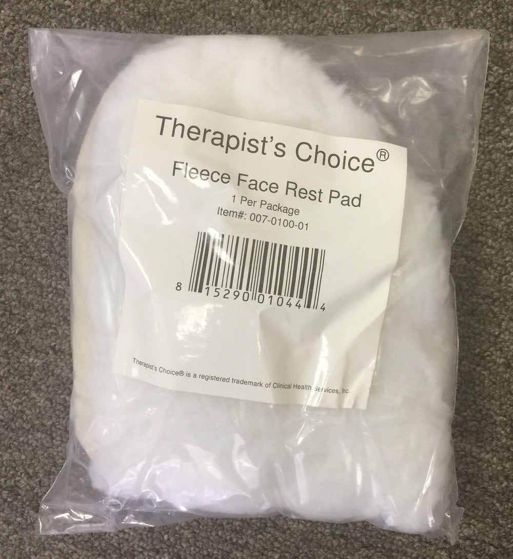 Therapist's Choice fleece headrest cover close-up highlighting snug elastic fit.