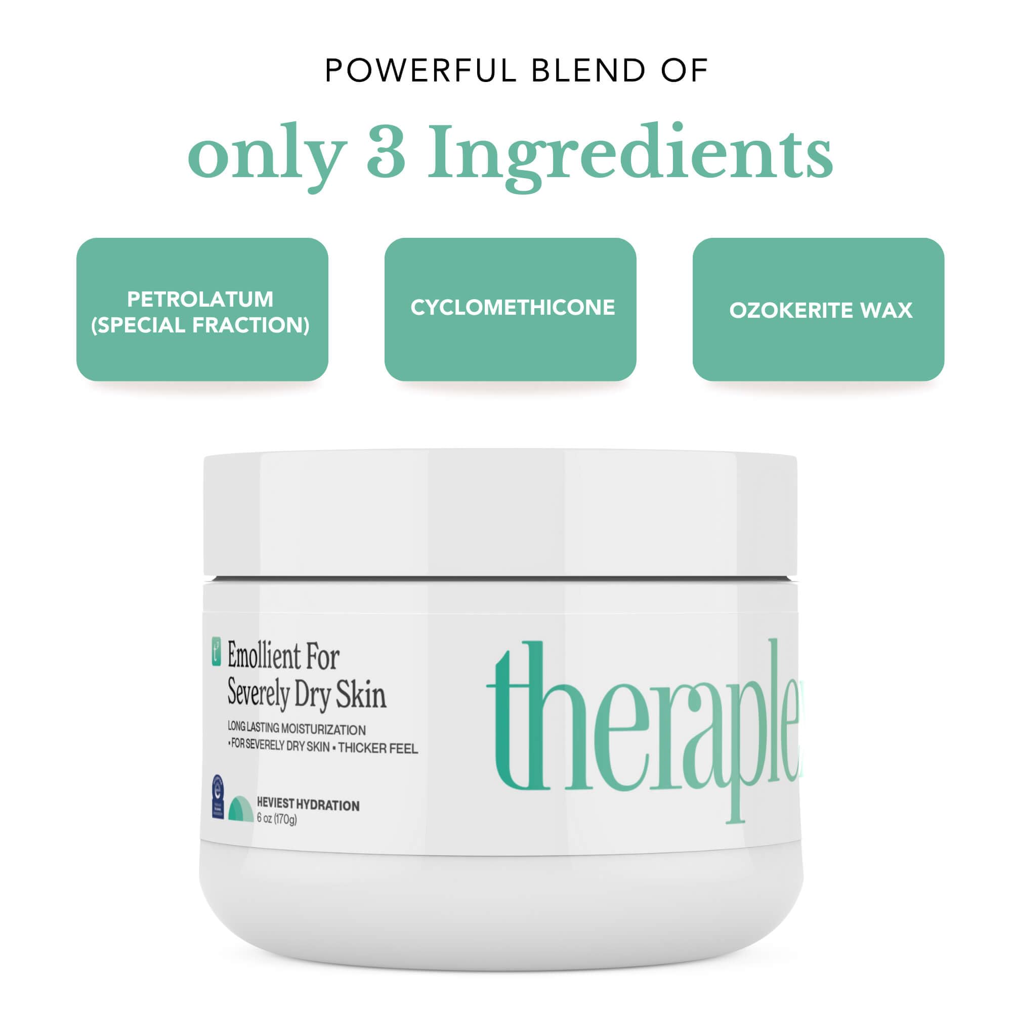 Theraplex Emollient Cream works for hands, elbows, and feet with universal dryness relief.