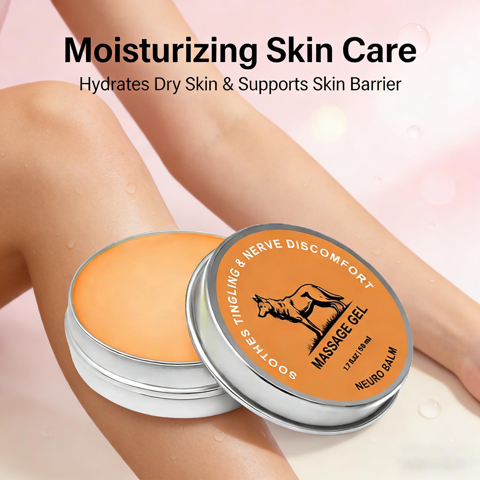 Therawolf Balm menthol swirl showcases refreshing, soothing application.