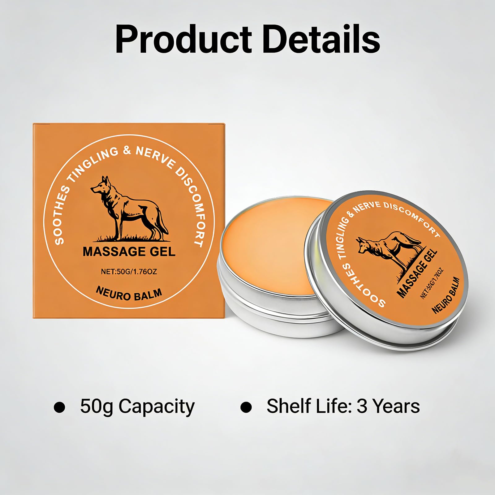 Therawolf Balm multiarea use concept for back, neck, shoulders, and limbs.