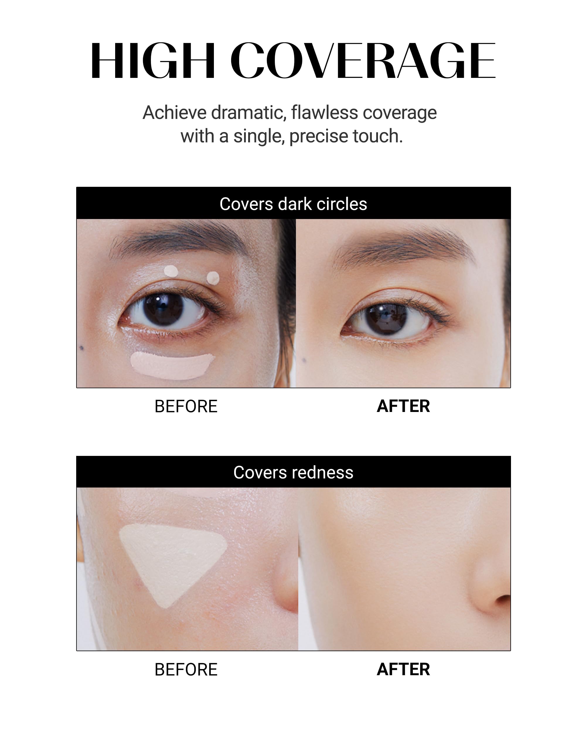 Concealer on skin demonstrating natural finish and smooth blend