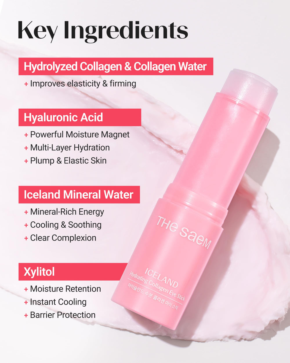 THESAEM Iceland barrita ojos colágeno 6 tipos refuerza elasticidad