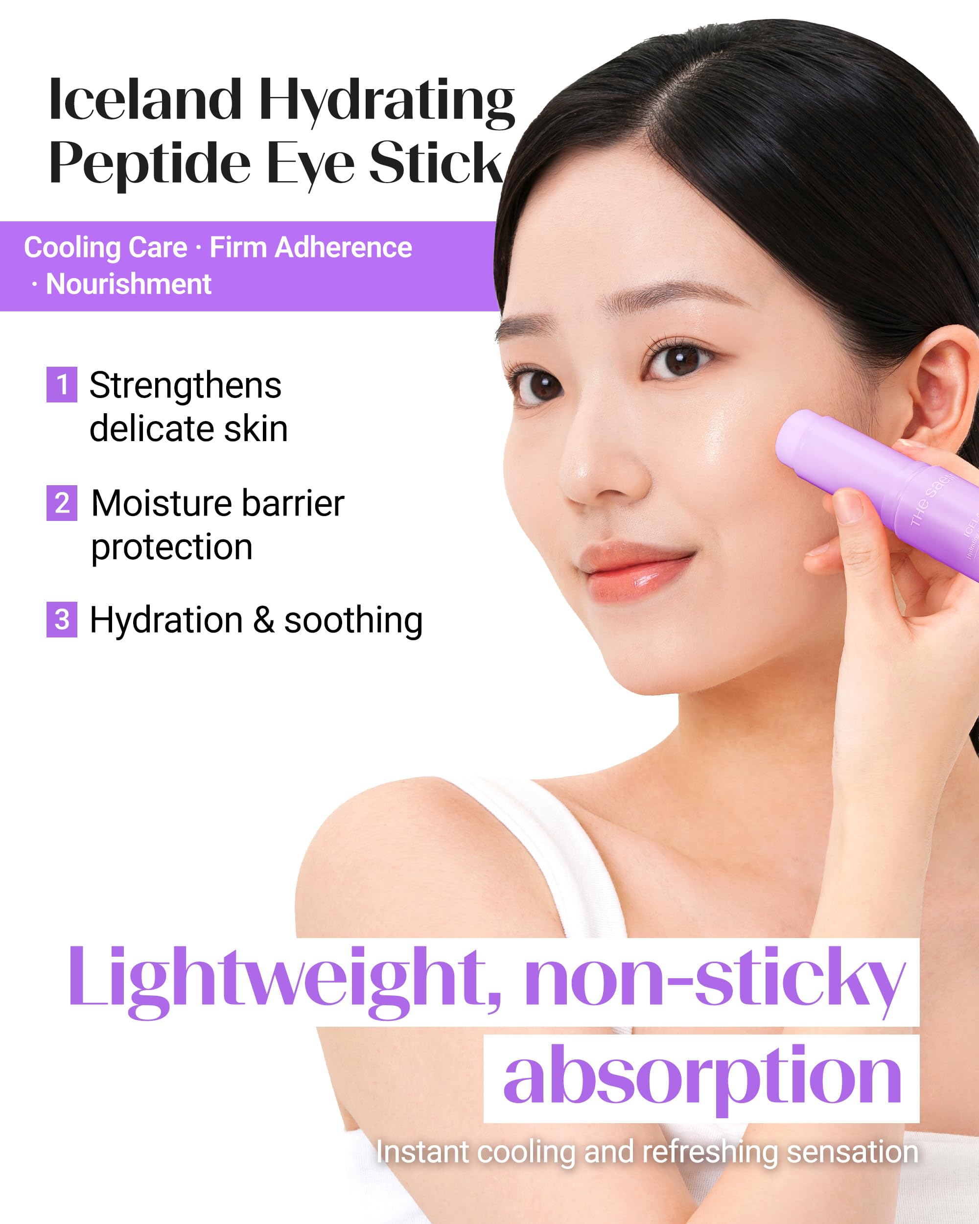 THESAEM Iceland Eye Stick Glacial Water enhances soothing, refreshing under-eye care