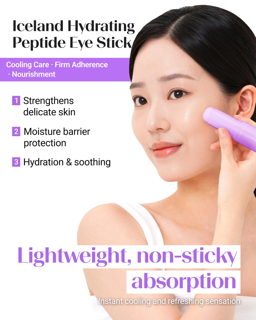 THESAEM Iceland Eye Stick Glacial Water enhances soothing, refreshing under-eye care