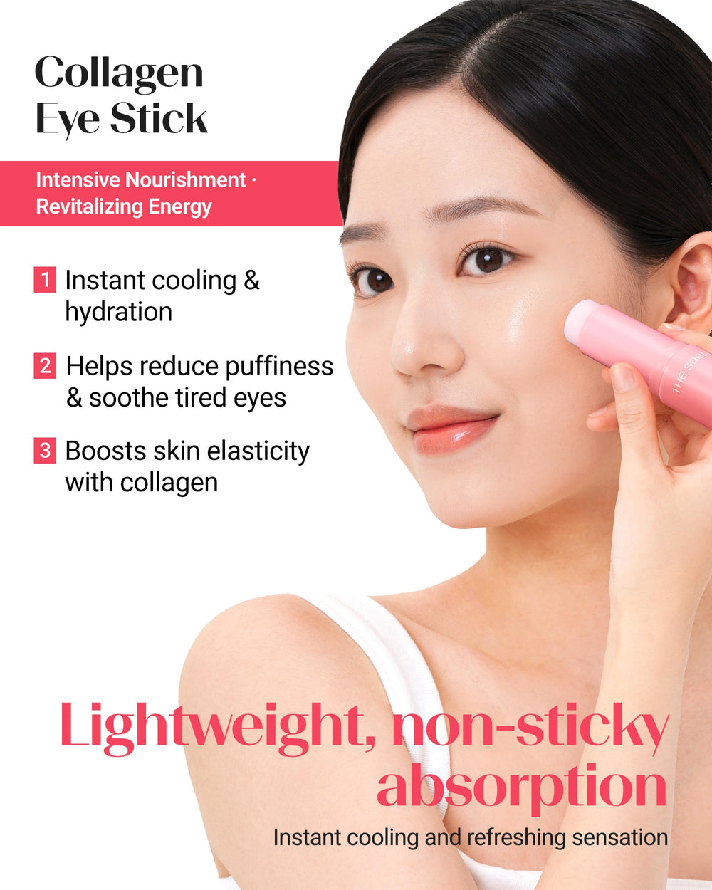 THESAEM Iceland Glacier Water provides soothing, cooling under-eye refreshment