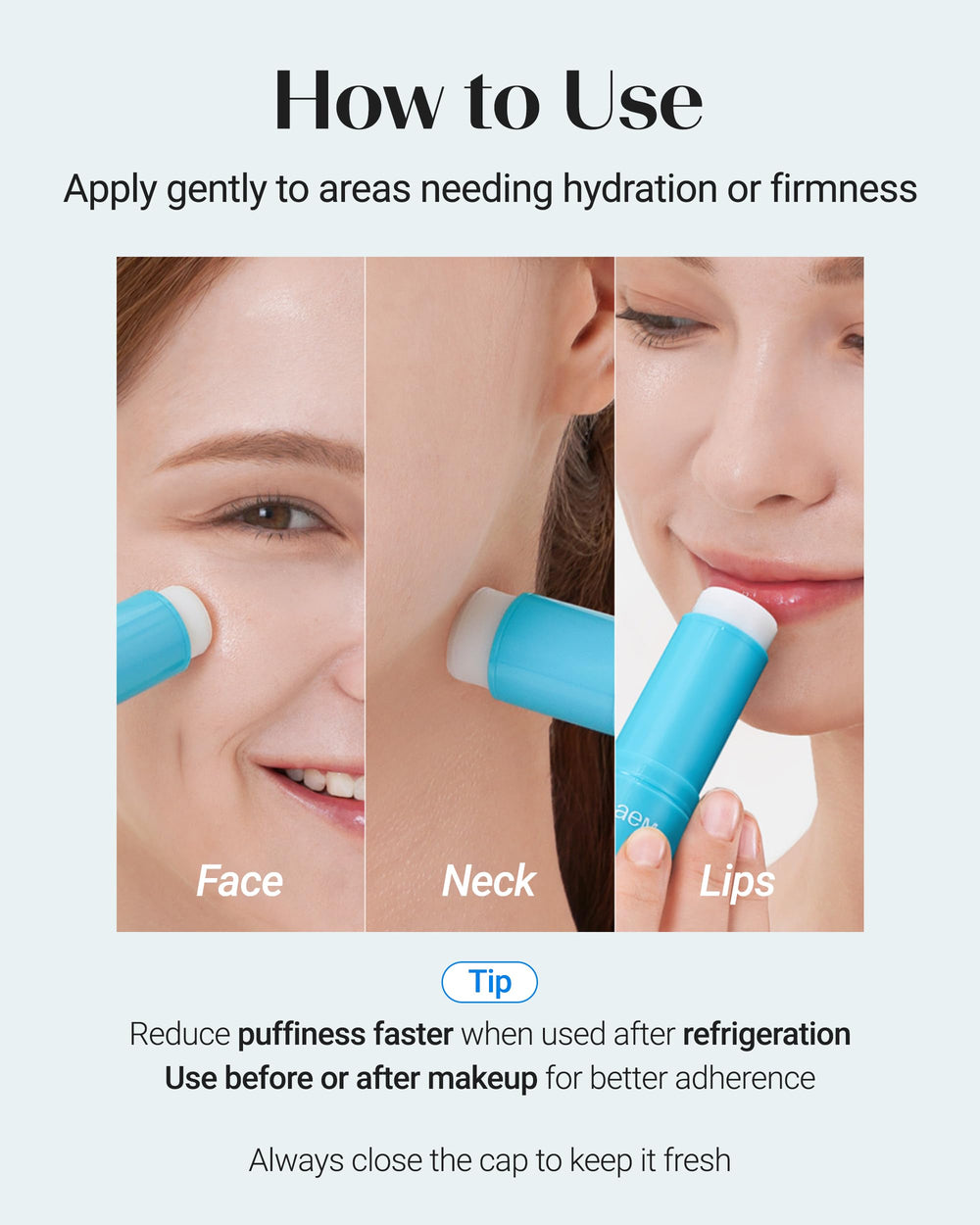Aplicación sobre maquillaje para añadir hidratación y frescura.