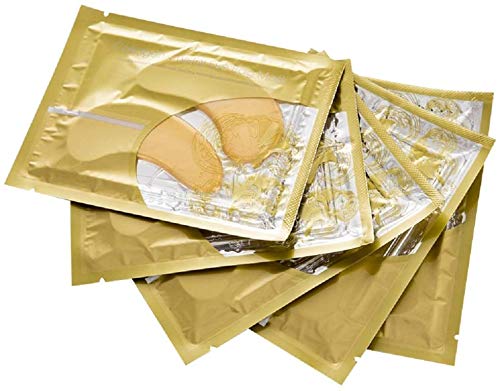 Detalle de la mascarilla de ojos Theshiry cristal de colágeno con acabado dorado.