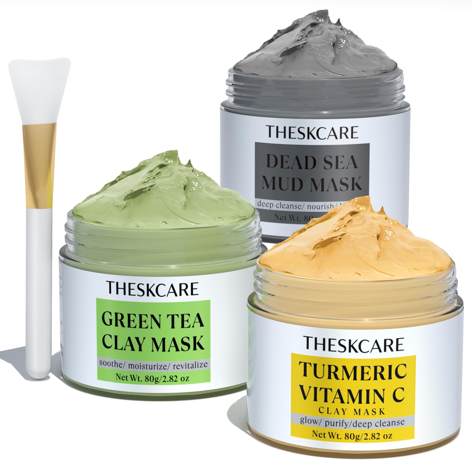THESKCARE mascarilla arcilla curcuma vitamina C en bote para piel radiante