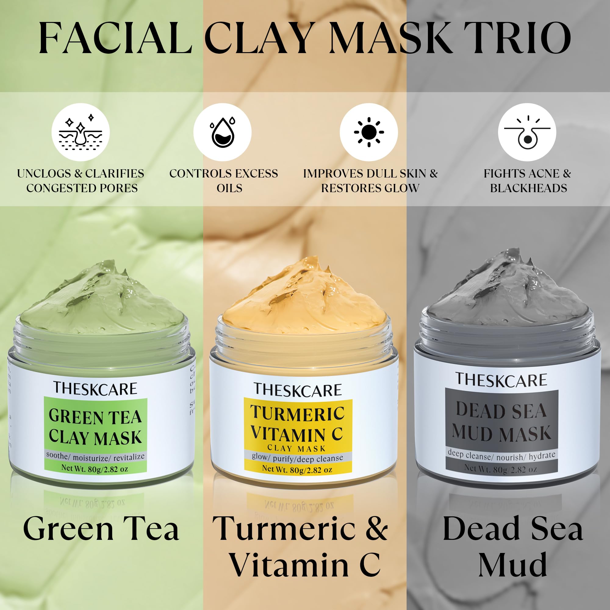 THESKCARE mascarilla arcilla te verde en botella para purificar poros