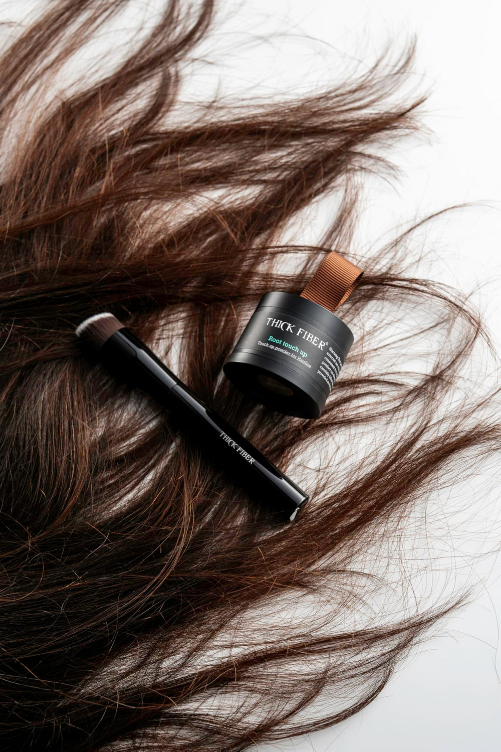 Thick Fiber dark brown shade blended for natural look
