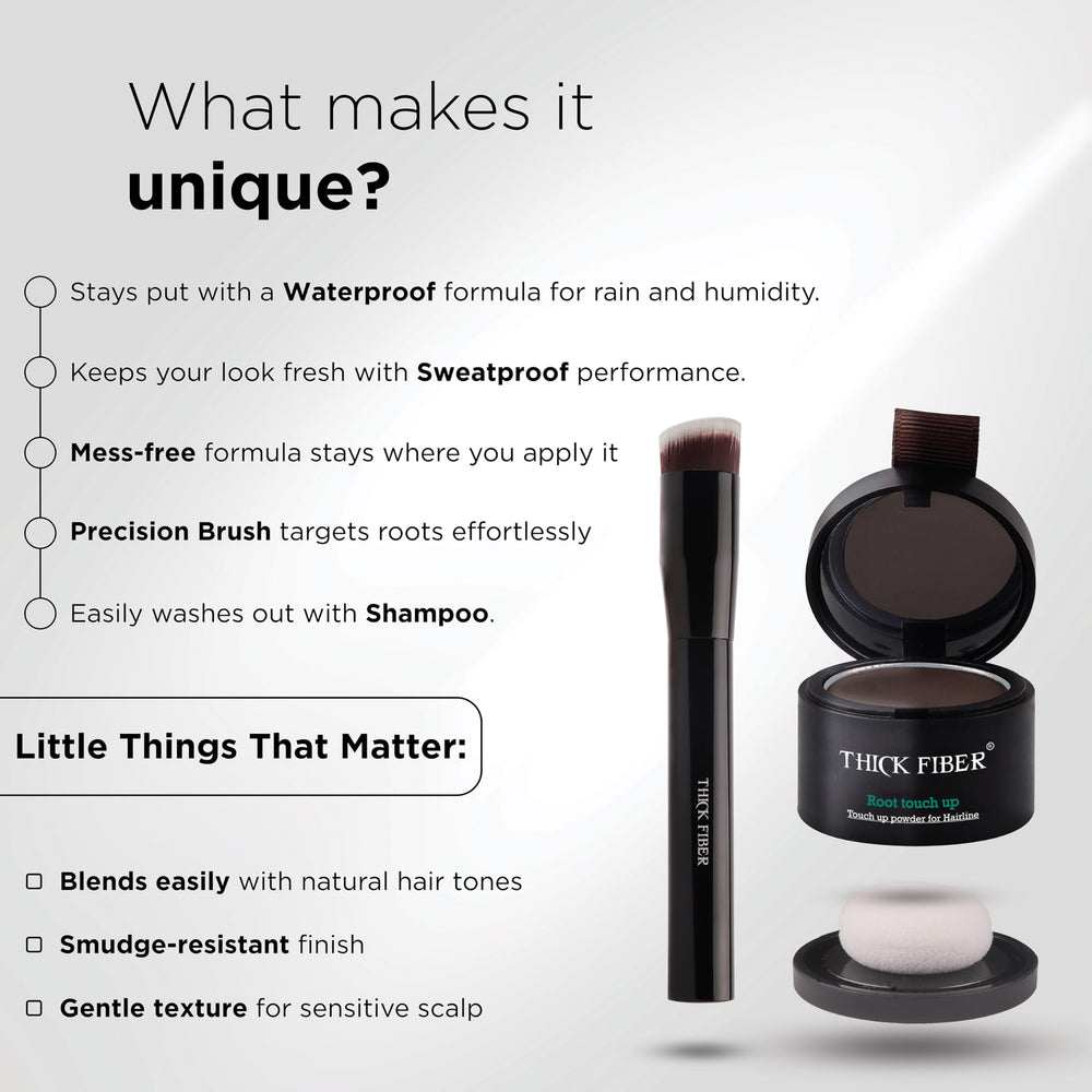 Thick Fiber gray root concealment helps you blend regrowth discreetly.