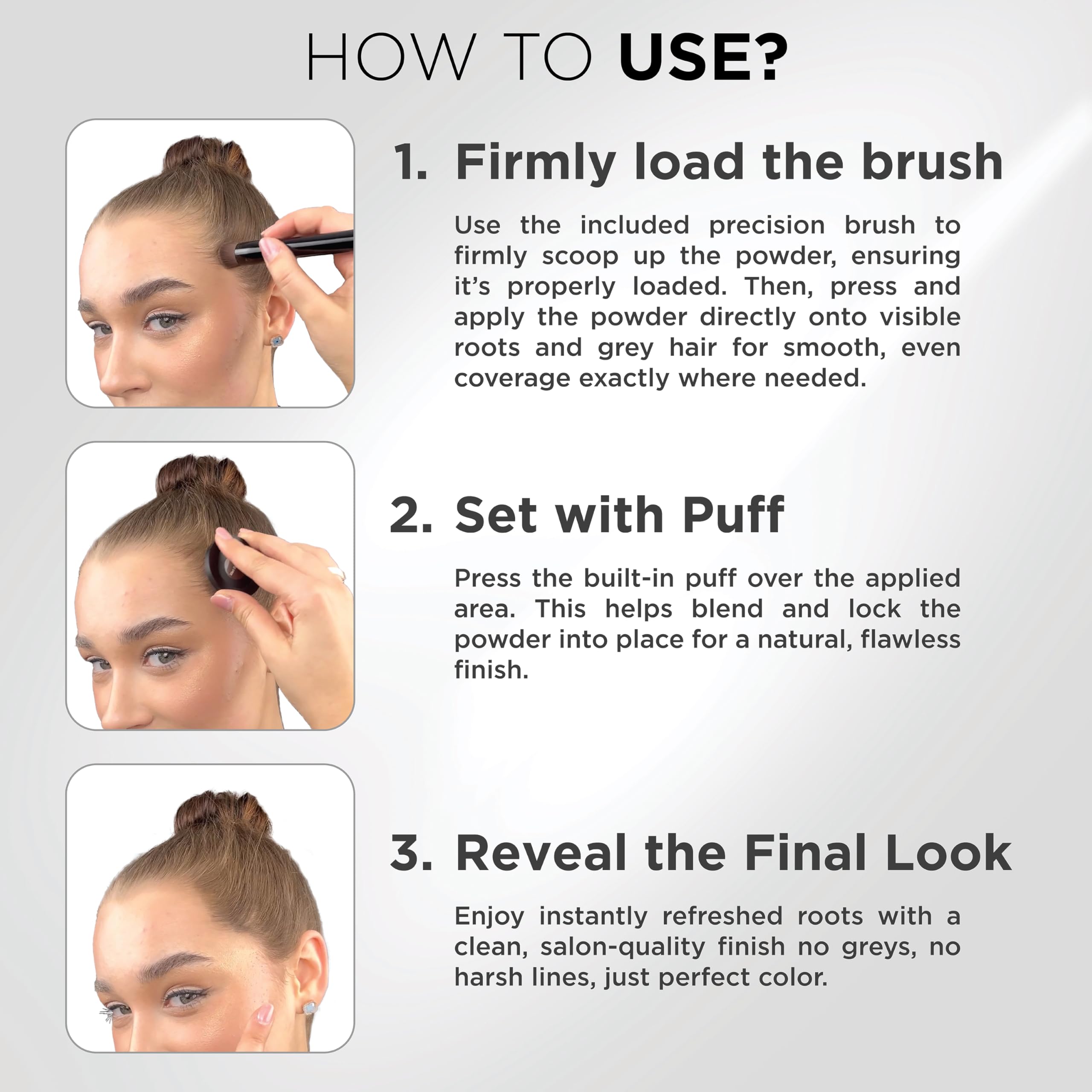 Thick Fiber hairline concealer mirror for precise application on the go