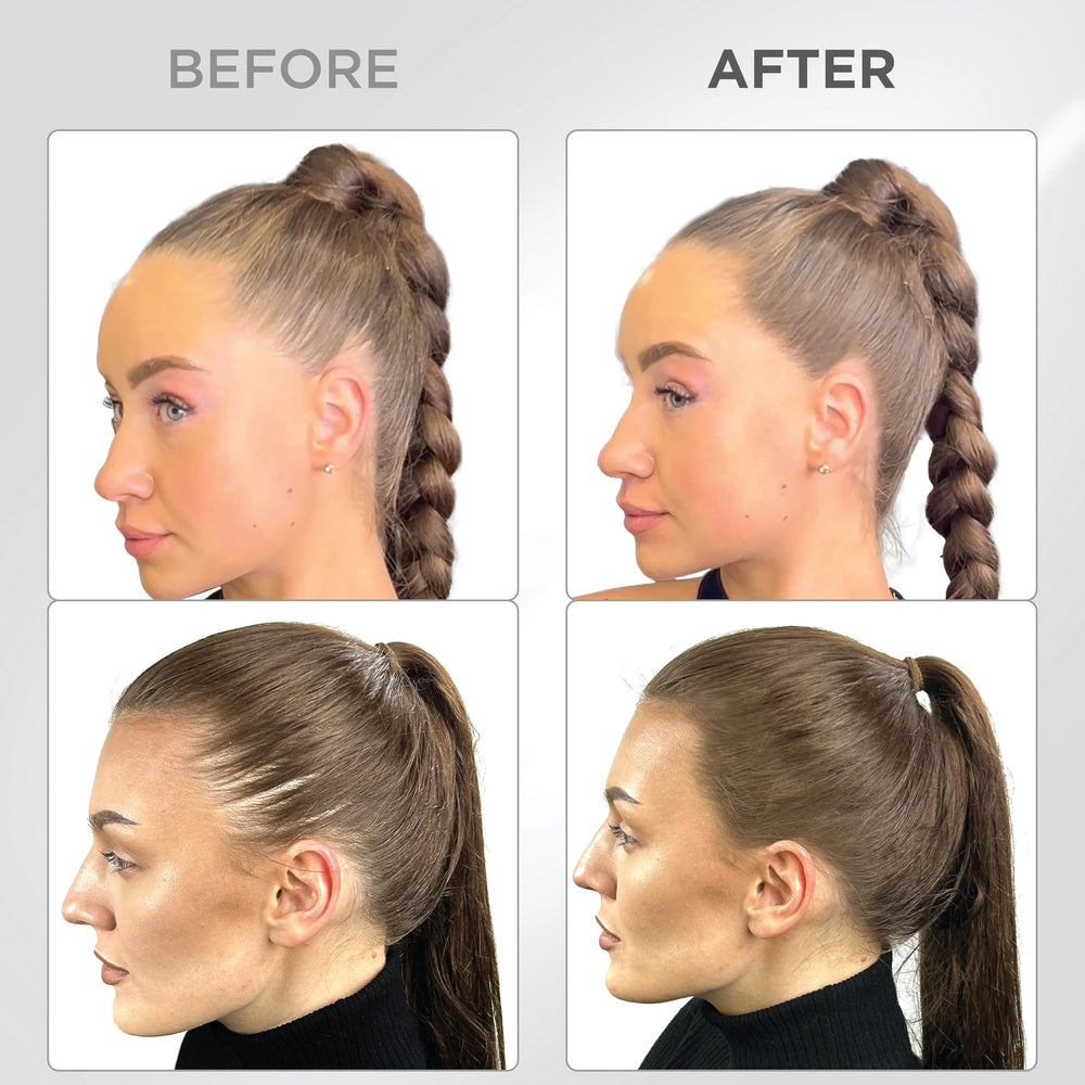 Thick Fiber root touch up powder puff ensures even distribution.
