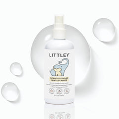 Think Smarter Products Littley infant hand cleanser bottle shows gentle cleansing for delicate skin.
