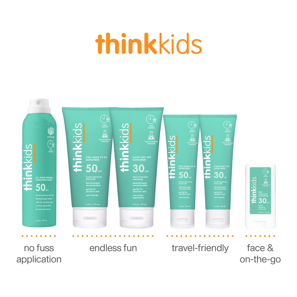 Thinkkids protector solar mineral, resistencia al agua de 80 minutos para juego acuático