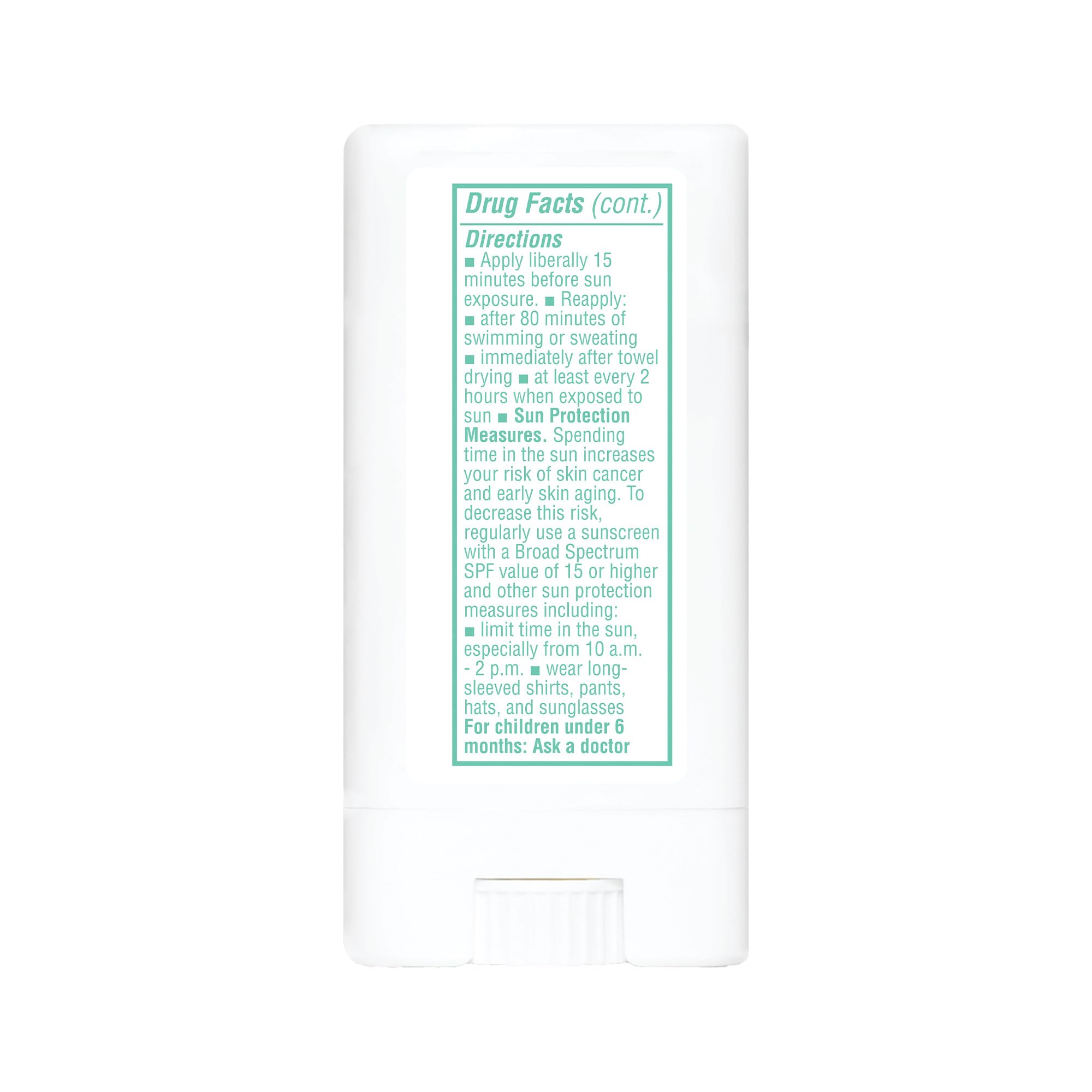 Thinksport Kids SPF 30 sunscreen stick being applied to face for quick protection