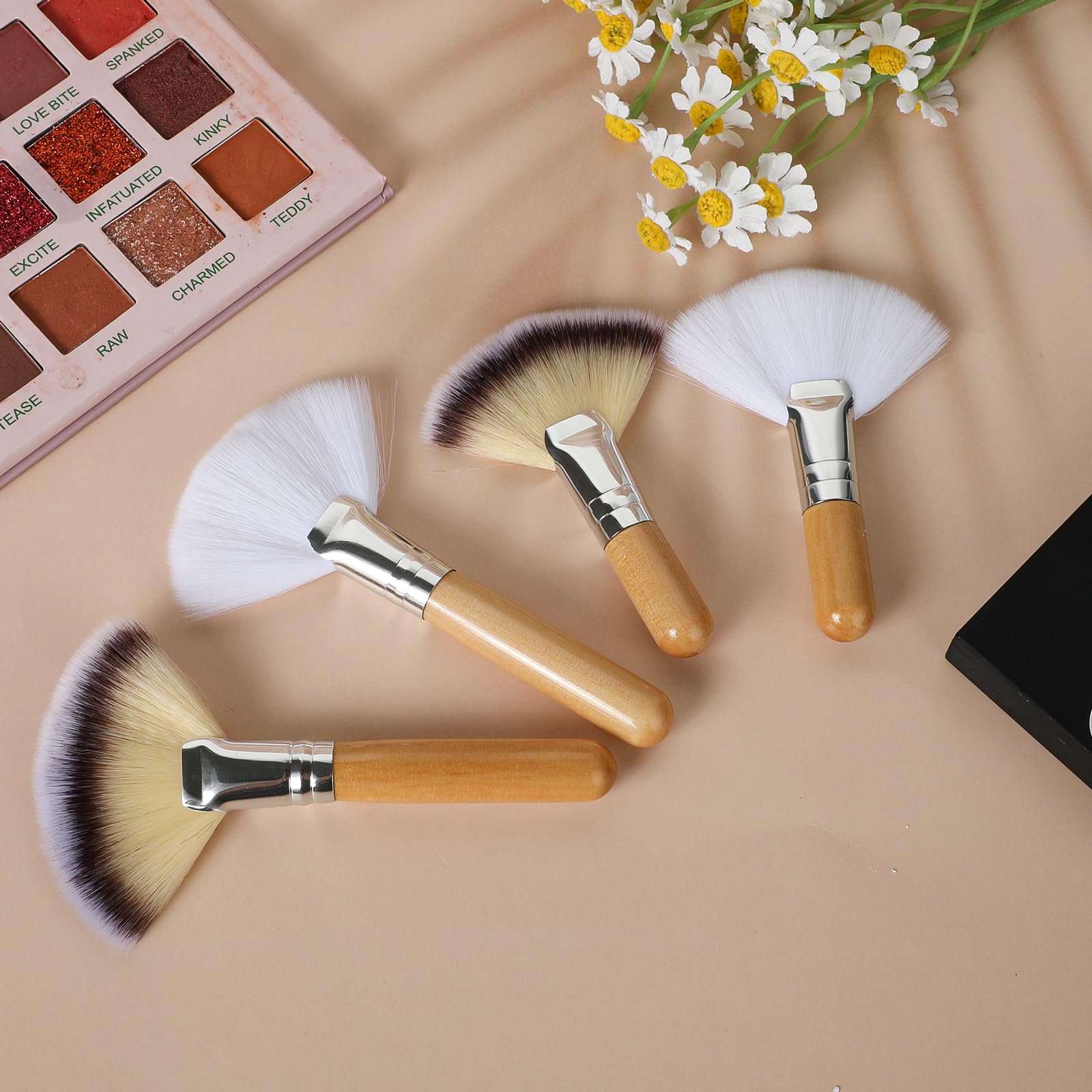 Thinp brush facilitates highlighting, blush, and powder application