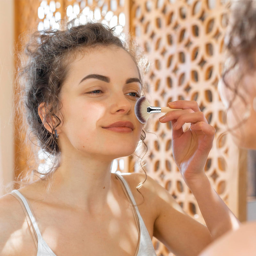 Thinp wooden handles feel sturdy and natural during makeup