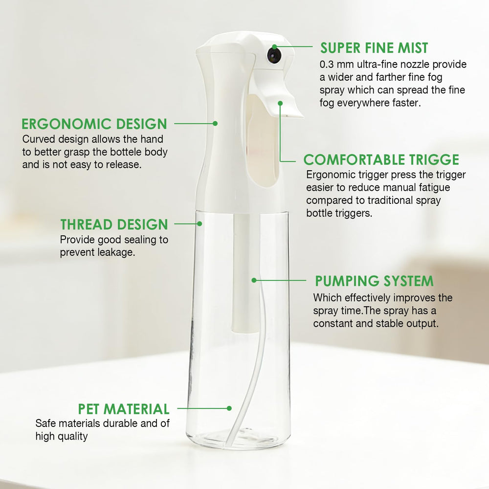 0.3 mm nozzle creates a fine mist for even coverage.