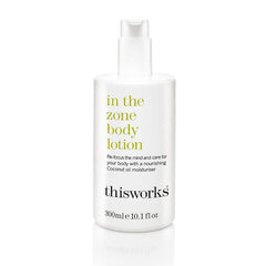 THISWORKS In The Zone bottle pour for easy, mess-free application.