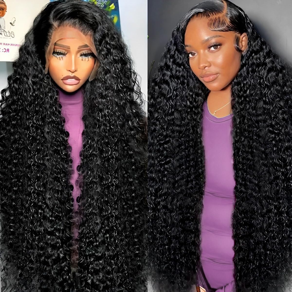 Tholap deep wave 30 inch lace front wig blends invisibly for natural scalp look.