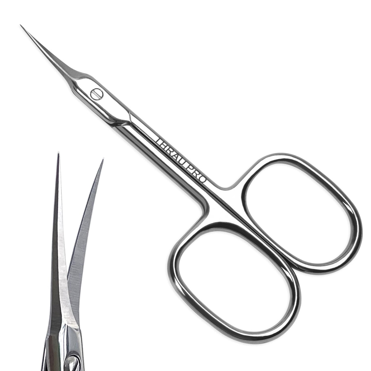 THRAU cuticle scissors close-up with extra-fine blade for precise trimming
