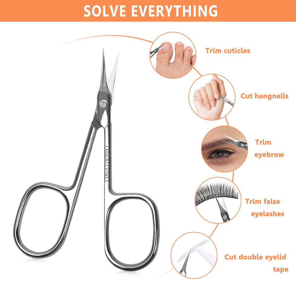 THRAU cuticle scissors multipurpose tool for nails and brows grooming