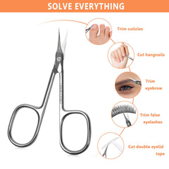 THRAU cuticle scissors multipurpose tool for nails and brows grooming
