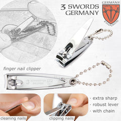 Three Swords Germany tweezers close-up for precise grooming.