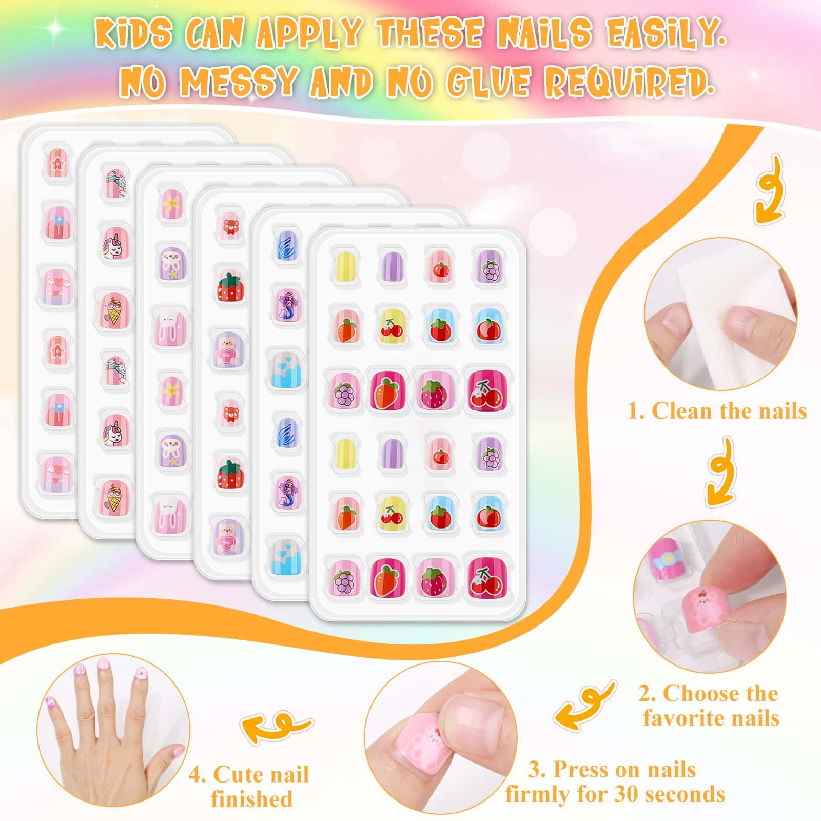 Cosmetic-grade acrylic material safe for children’s nails.