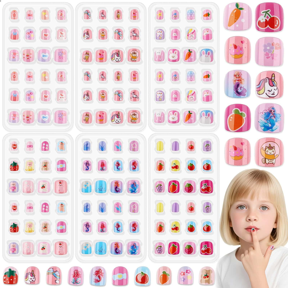 Thrilez kids nails set with 144 pieces for creative nail art.