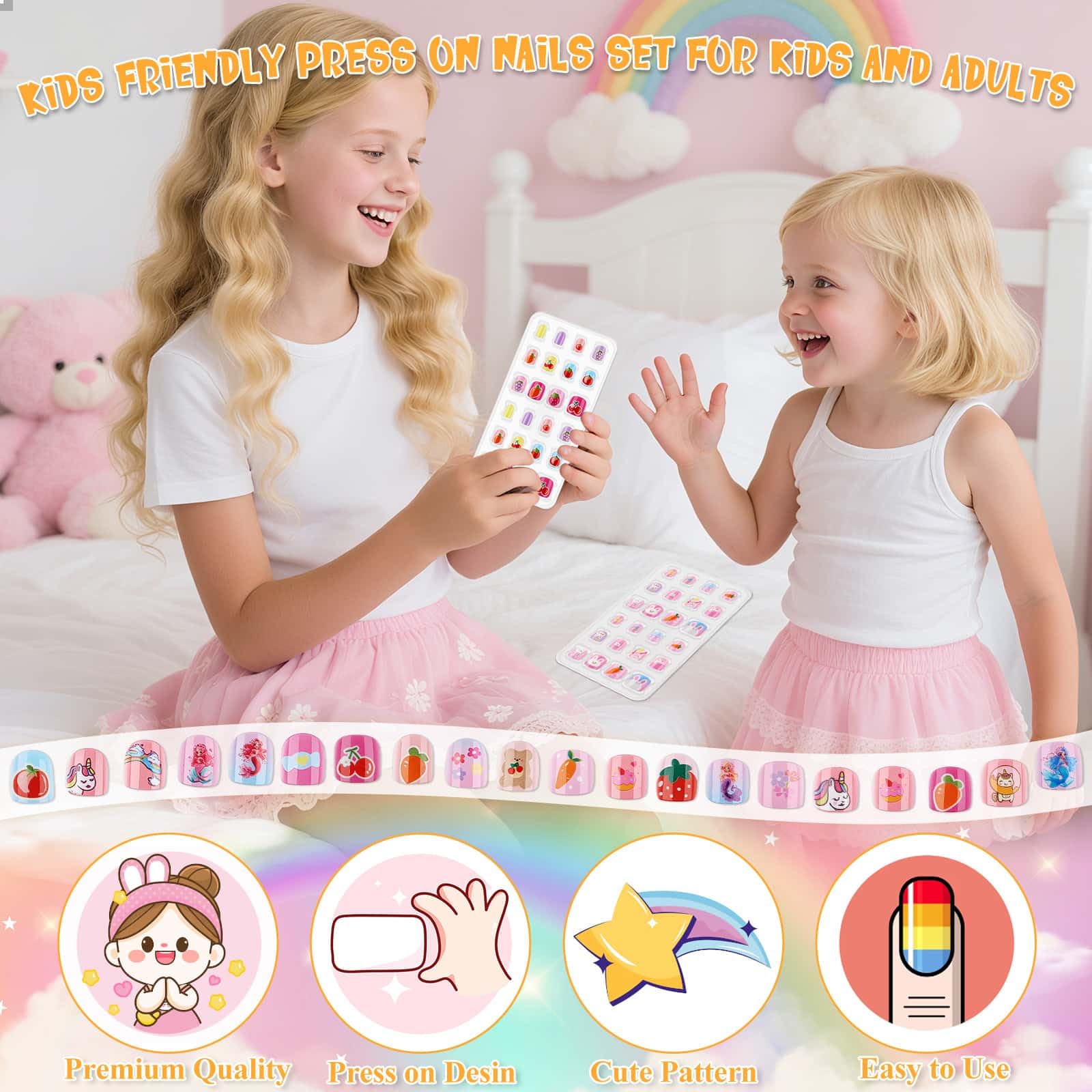 Thrilez mini press-on nails with pre-glue for easy at-home application.