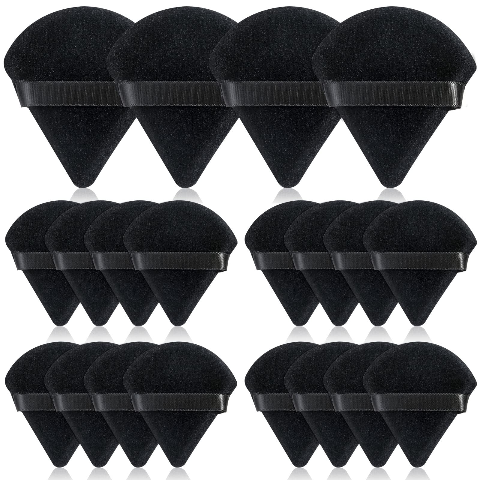 Thrilez triangle powder puff in black for precise powder application and a smooth finish
