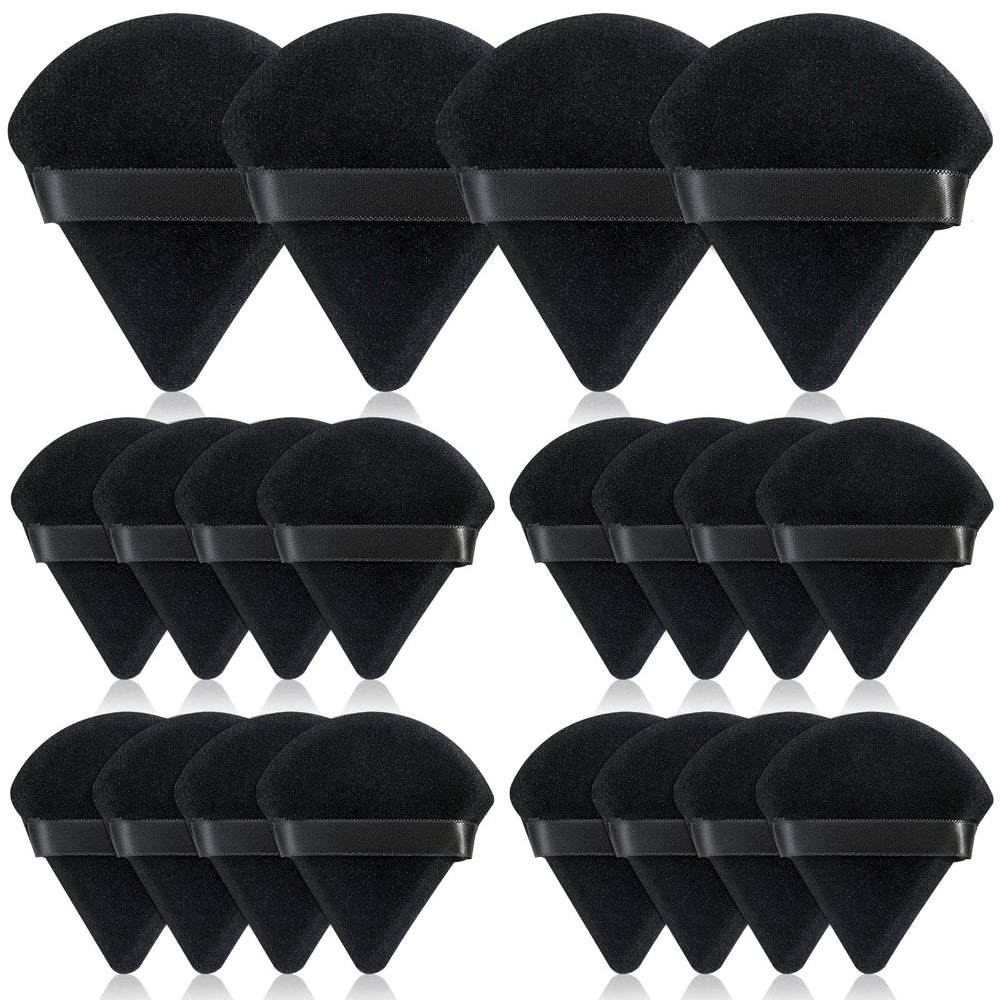 Thrilez triangle powder puff in black for precise powder application and a smooth finish