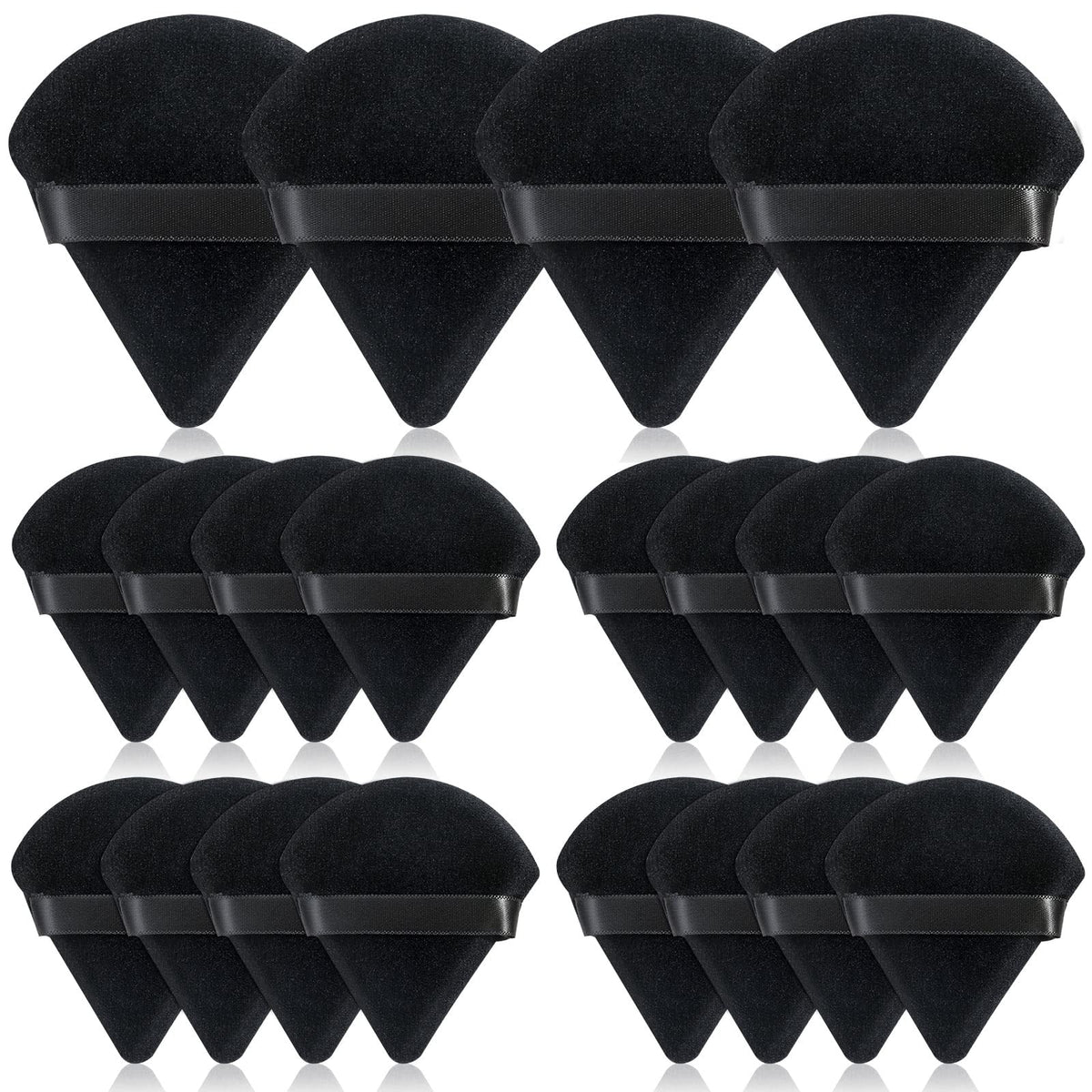 Thrilez triangle powder puff in black for precise powder application and a smooth finish