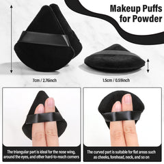 Set powder evenly with Thrilez triangle puff for a lasting look