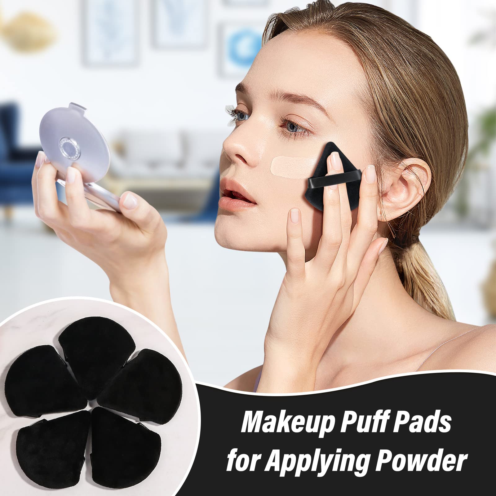 Triangle and circle design aids efficient makeup application