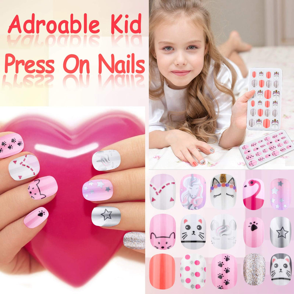 Thrilez uñas autopegantes para niñas, aplicación rápida y divertida.