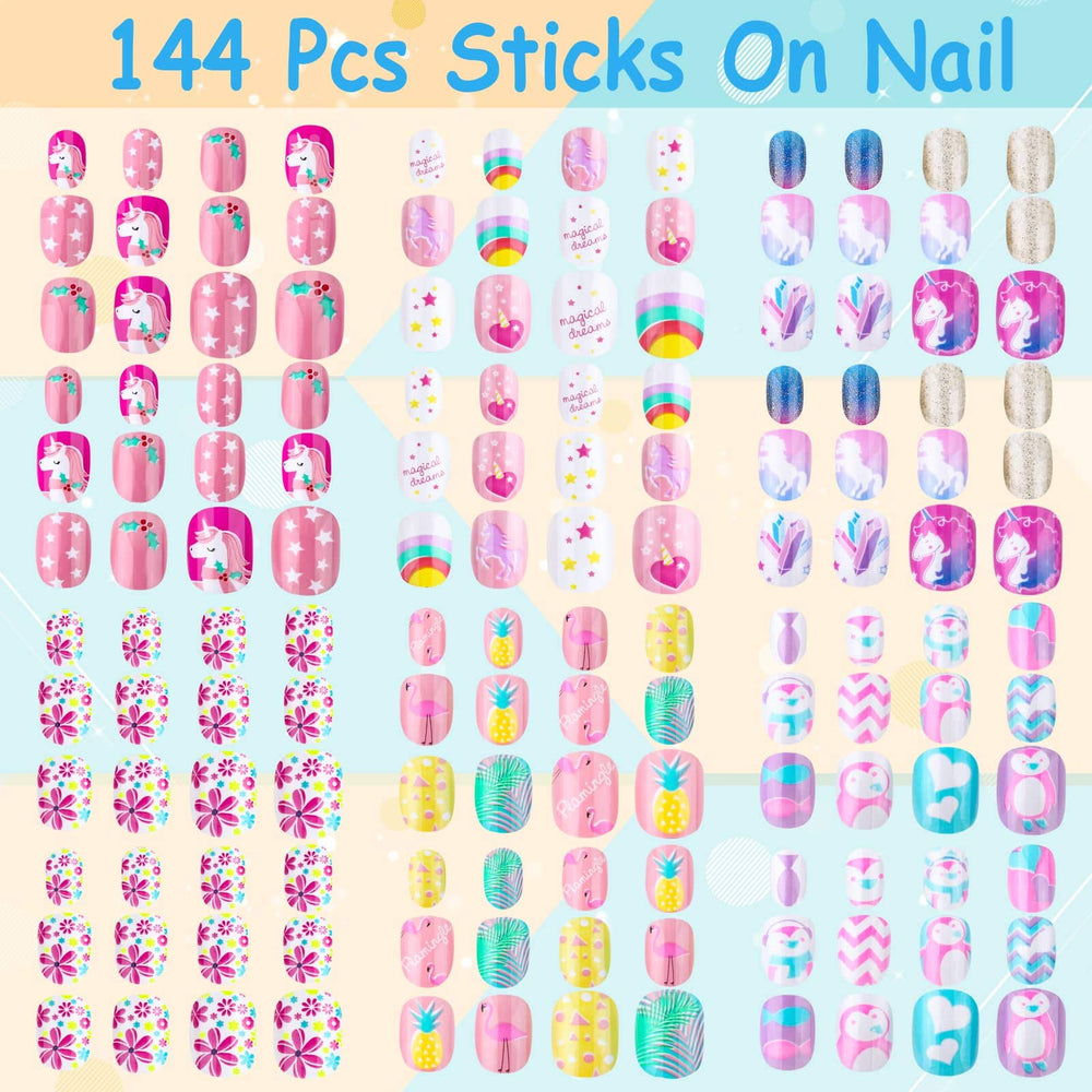 Thrilez uñas postizas para niñas con piña: colores brillantes para looks veraniegos.
