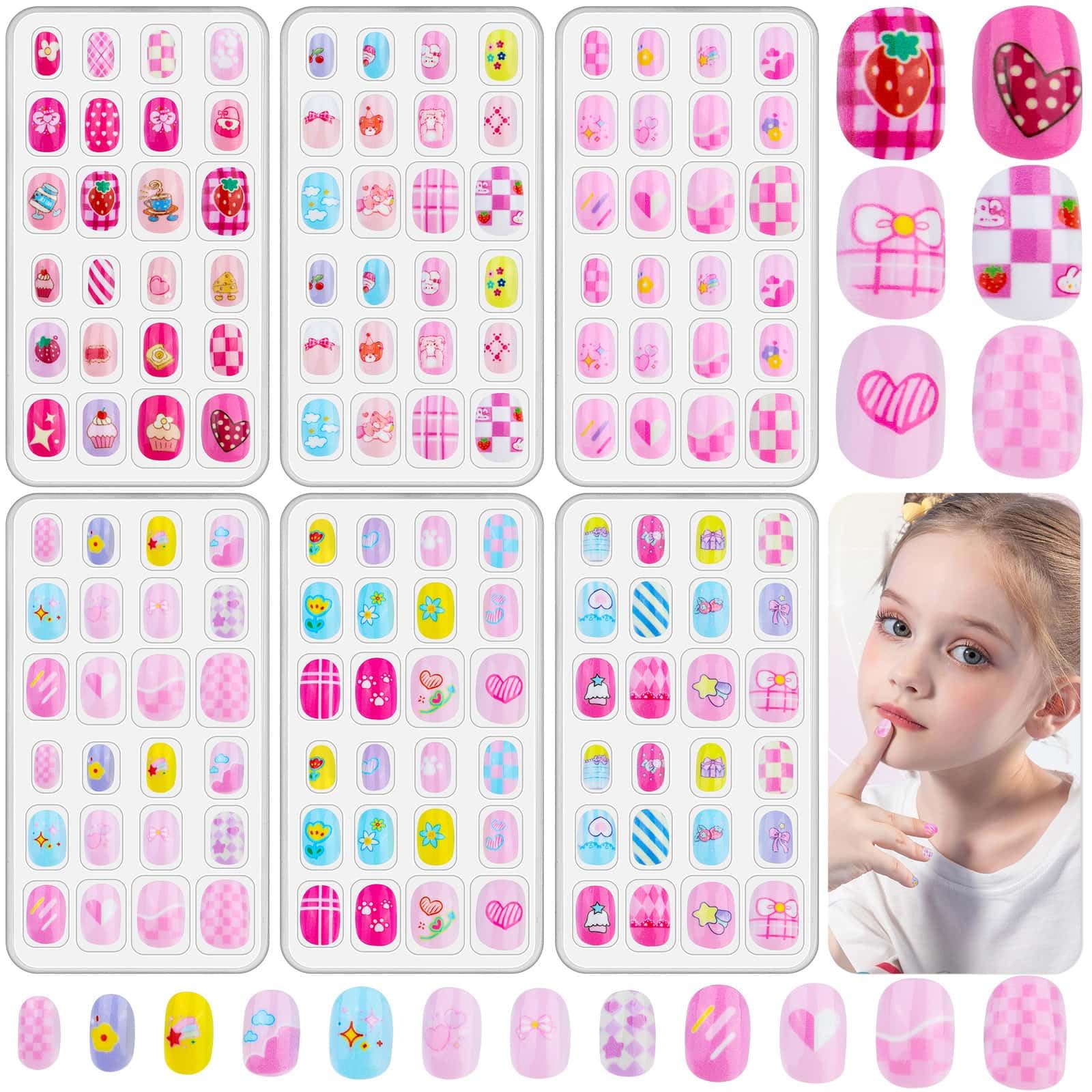 Thrilez uonas postizas para niñas rosadas: paquete de 144 piezas para looks variados.