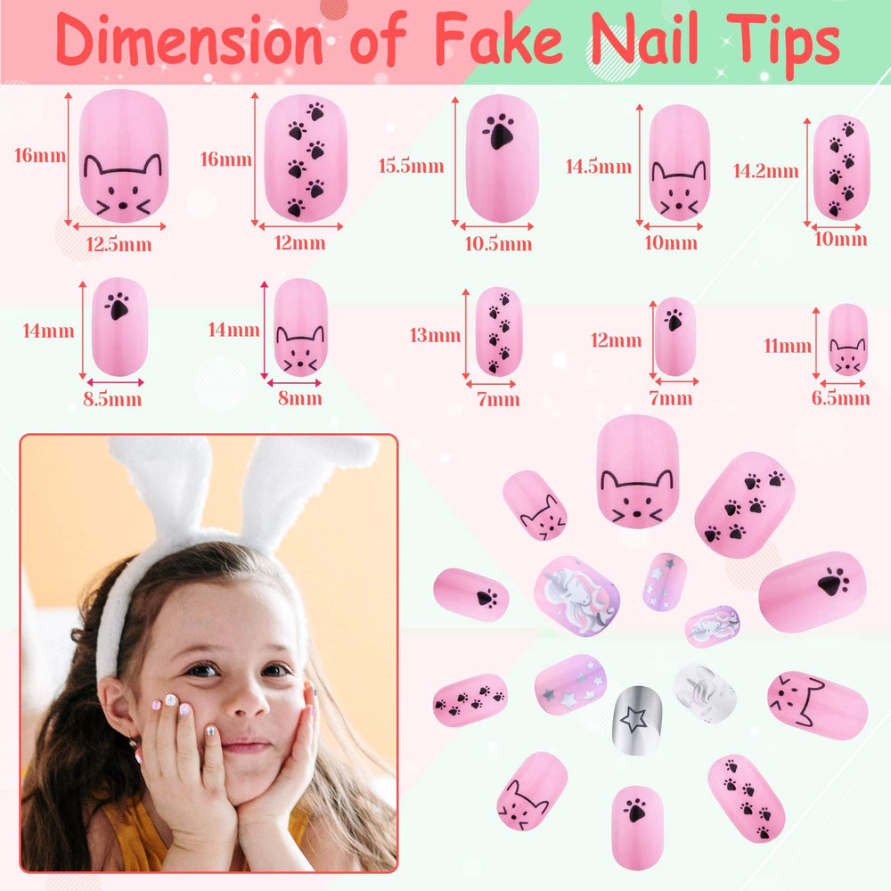 Thrilez variedad de tallas de uñas infantiles para diferentes edades.